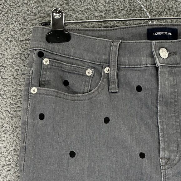 J. Crew Toothpick Skinny Leg Jeans Women 30T Gray Polka Dot Pockets Stretch K47 - Picture 10 of 16